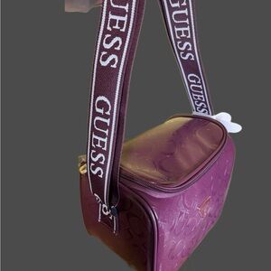 Guess Plum Embossed Shoulder Bag